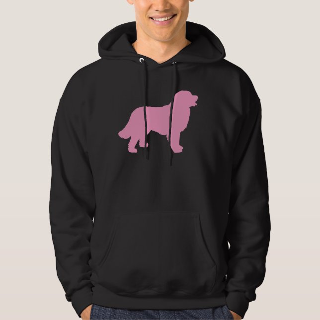 Bernese Mountain Dog (pink silhouette) Hoodie (Front)