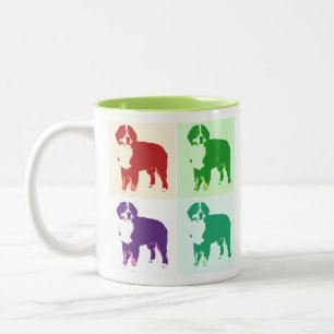 Bernese Mountain Dog Pop Art 2 Two-Tone Coffee Mug