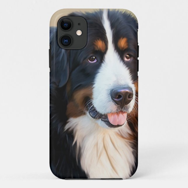 Bernese Mountain Dog Portrait Case-Mate iPhone Case (Back)