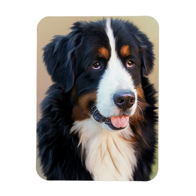 Bernese Mountain Dog Portrait Magnet (Vertical)