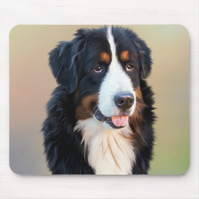Bernese Mountain Dog Portrait Mouse Pad (Front)