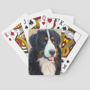 Bernese Mountain Dog Portrait Playing Cards