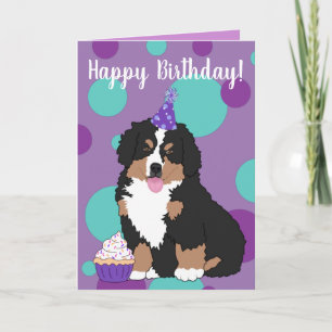 Bernese Mountain Dog Puppy Birthday Card