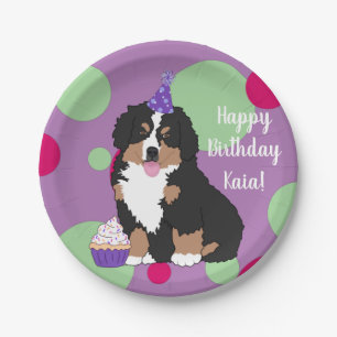 Bernese Mountain Dog Puppy Birthday Paper Plate