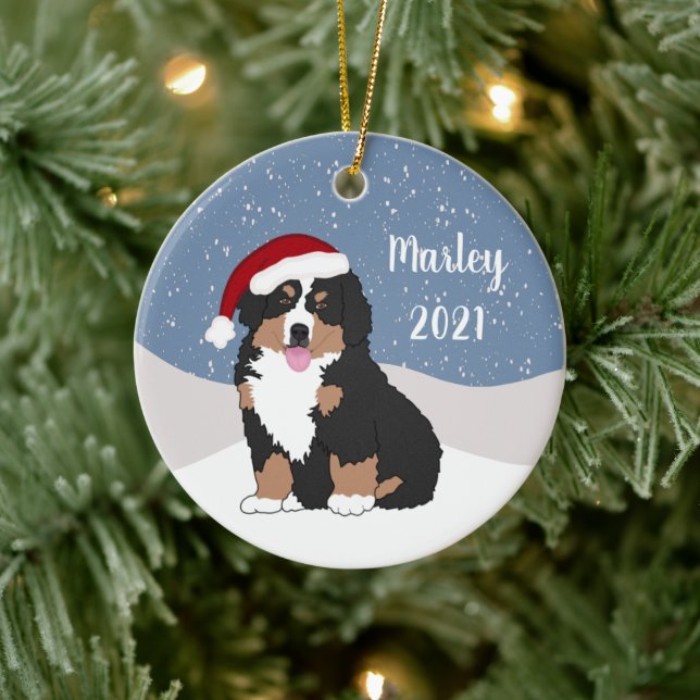 Bernese Mountain Dog Puppy  Ceramic Ornament (Tree)