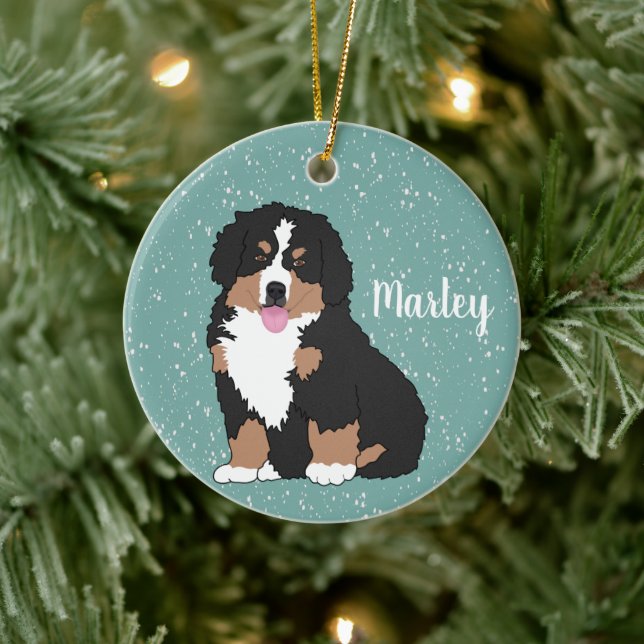 Bernese Mountain Dog Puppy  Ceramic Ornament (Tree)