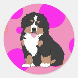Bernese Mountain Dog Puppy Classic Round Sticker