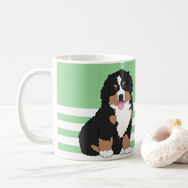 Bernese Mountain Dog Puppy Coffee Mug (With Donut)