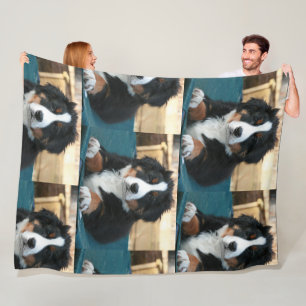 bernese mountain dog puppy fleece blanket
