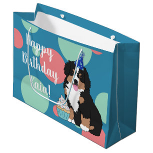 Bernese Mountain Dog Puppy Large Gift Bag
