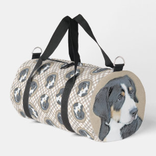 Bernese Mountain Dog Puppy Painting Cute Pet Art Duffle Bag