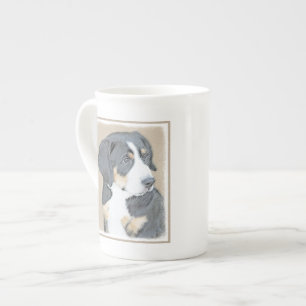 Bernese Mountain Dog Puppy Painting - Original Art Bone China Mug