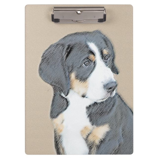 Bernese Mountain Dog Puppy Painting - Original Art Clipboard (Front)