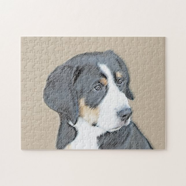 Bernese Mountain Dog Puppy Painting - Original Art Jigsaw Puzzle (Horizontal)