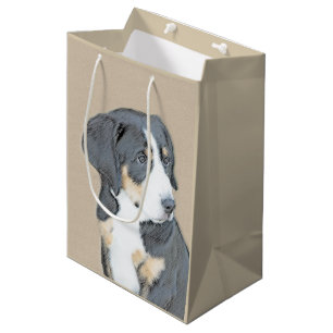 Bernese Mountain Dog Puppy Painting - Original Art Medium Gift Bag