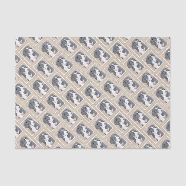 Bernese Mountain Dog Puppy Painting - Original Art Tissue Paper (Front)