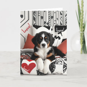 Bernese Mountain Dog Puppy Valentine Card