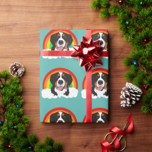 Bernese Mountain Dog Rainbow Wrapping Paper