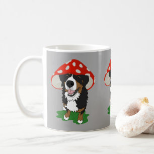 Bernese Mountain Dog Red Mushroom Cap  Coffee Mug