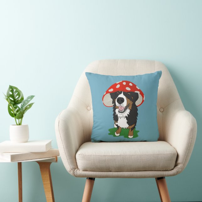 Bernese Mountain Dog Red Mushroom Cap  Cushion (Chair)