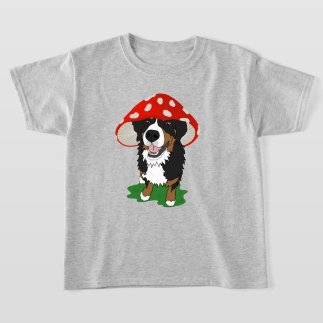 Bernese Mountain Dog Red Mushroom Cap  T-Shirt (Laydown)