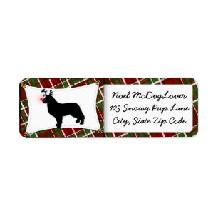 Bernese Mountain Dog Reindeer Christmas Return Address Label