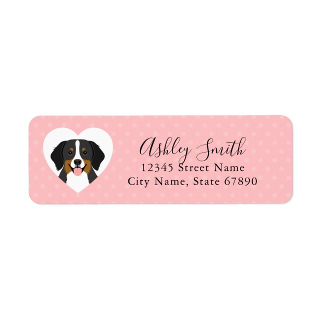 Bernese Mountain Dog Return Address Labels (Front)