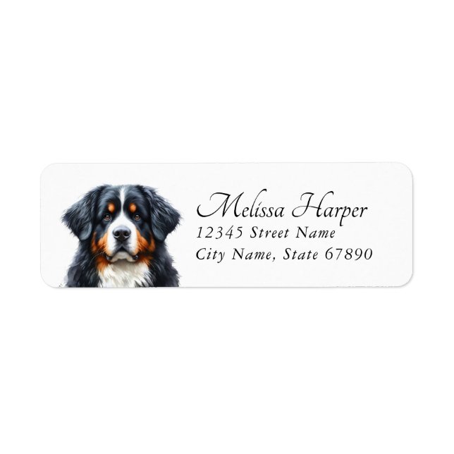 Bernese Mountain Dog Return Address Labels (Front)