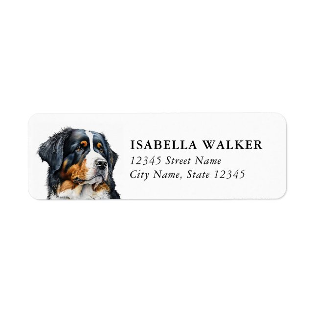 Bernese Mountain Dog Return Address Labels (Front)