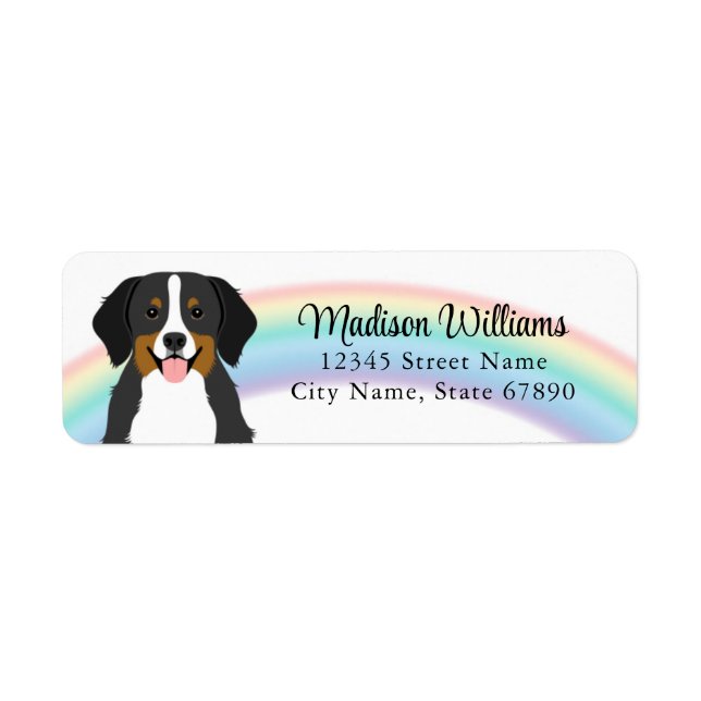 Bernese Mountain Dog Return Address Labels (Front)