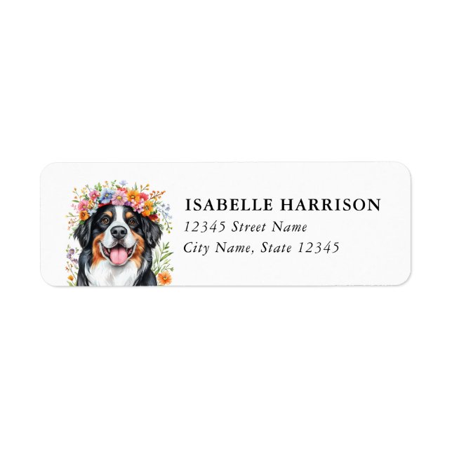 Bernese Mountain Dog Return Address Labels (Front)