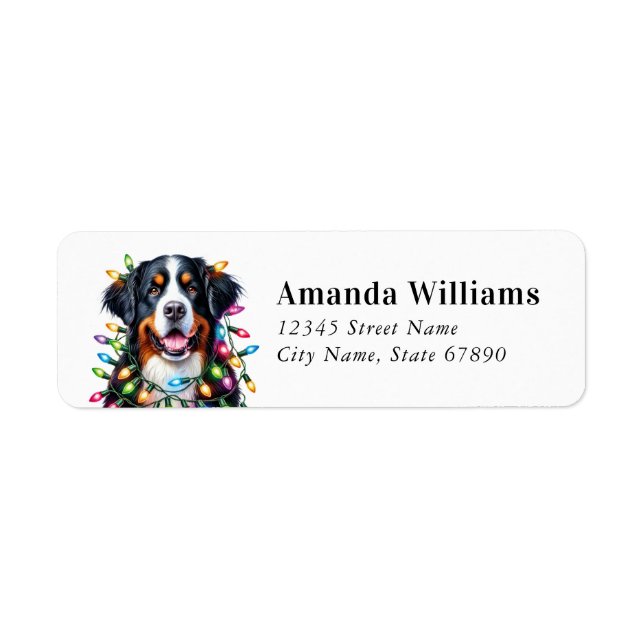 Bernese Mountain Dog Return Address Labels (Front)