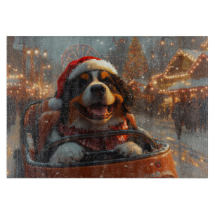 Bernese Mountain Dog Roller Coaster Christmas Cutting Board