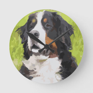 Bernese mountain dog round clock