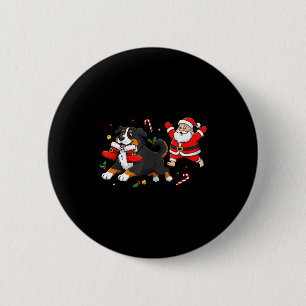 Bernese Mountain Dog Santa Claus Boots Christmas W 6 Cm Round Badge