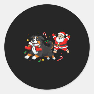 Bernese Mountain Dog Santa Claus Boots Christmas W Classic Round Sticker