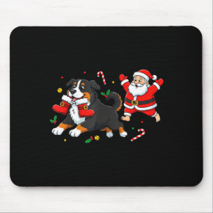 Bernese Mountain Dog Santa Claus Boots Christmas W Mouse Pad