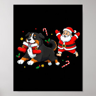 Bernese Mountain Dog Santa Claus Boots Christmas W Poster