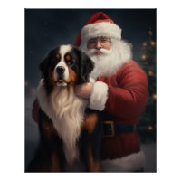 Bernese Mountain Dog Santa Claus Festive Christmas