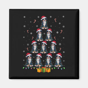 Bernese Mountain Dog Santa Hat Xmas Lights Christm Magnet