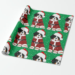 Bernese Mountain Dog Santa Paws Wrapping Paper