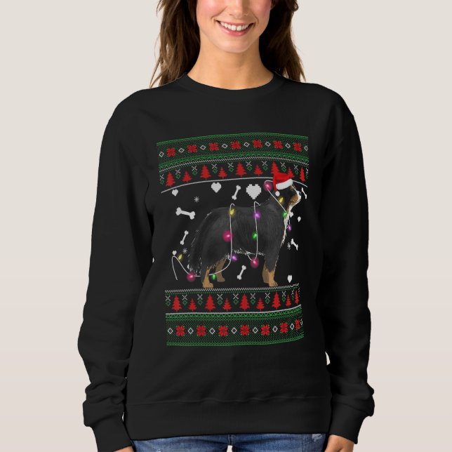 Bernese Mountain Dog Santa Ugly Christmas Sweater  (Front)
