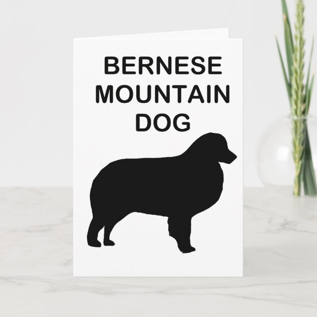 bernese mountain dog silhouette with name card (Front)