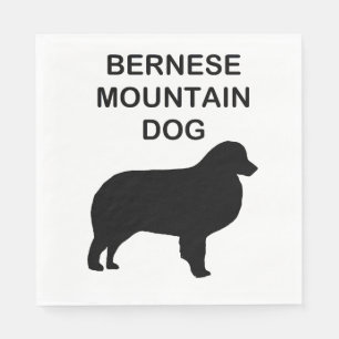 bernese mountain dog silhouette with name napkin
