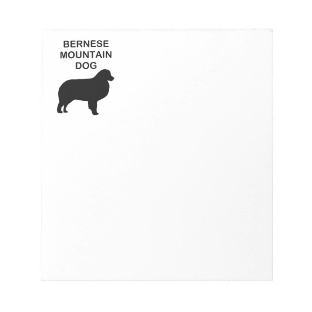 bernese mountain dog silhouette with name notepad (Front)