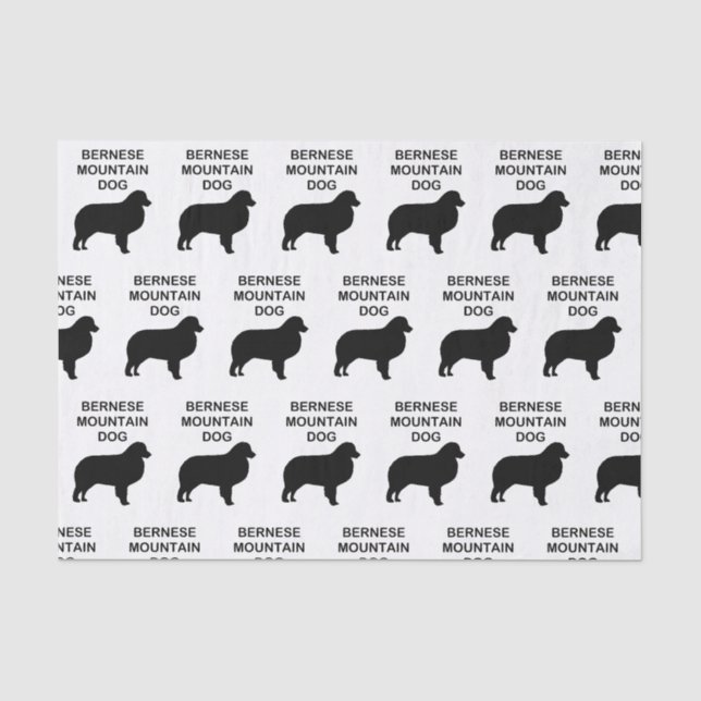 bernese mountain dog silhouette with name tissue paper (Front)