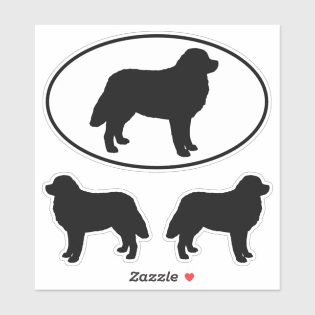 Bernese Mountain Dog Silhouettes Vinyl Sticker Set (Sheet)