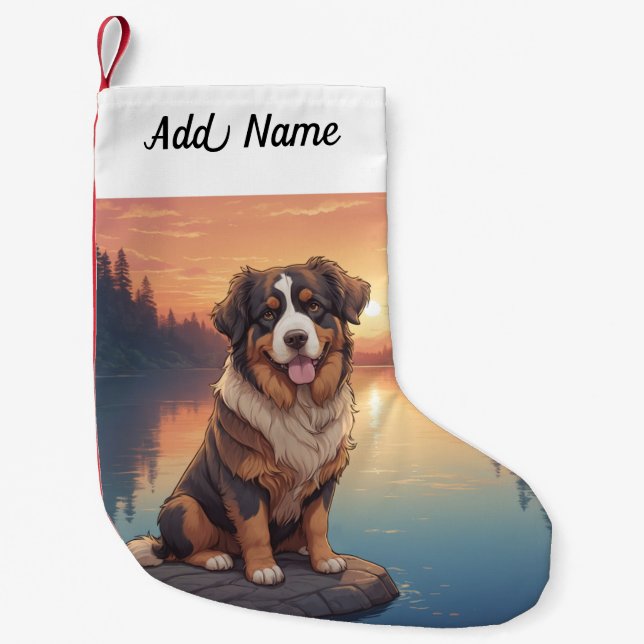 Bernese Mountain Dog Small Christmas Stocking (Front)