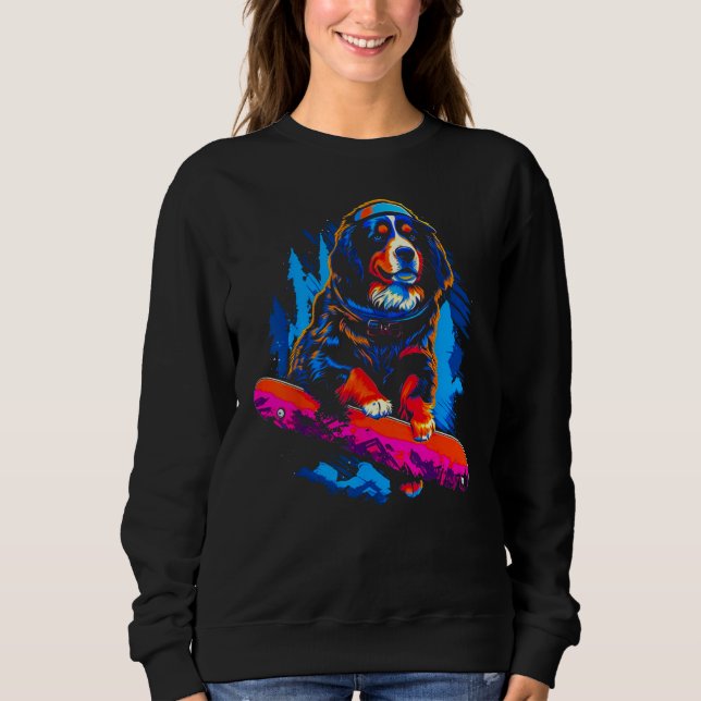 Bernese Mountain Dog Snowboard Sweatshirt (Front)