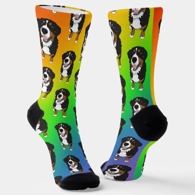 Bernese Mountain Dog Socks (Angled)
